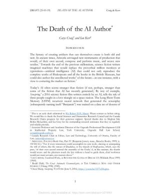 The Death of the AI Author*