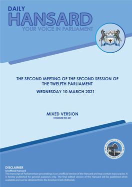 Wednesday 10 March 2021 the Second Meeting of The