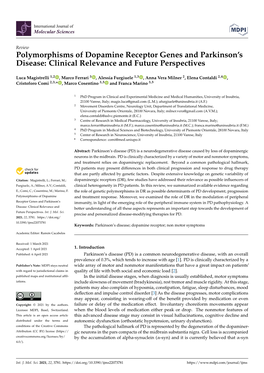 Polymorphisms of Dopamine Receptor Genes and Parkinson's Disease: Clinical Relevance and Future Perspectives