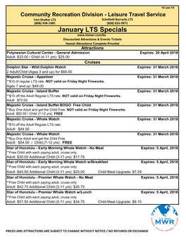 January LTS Specials