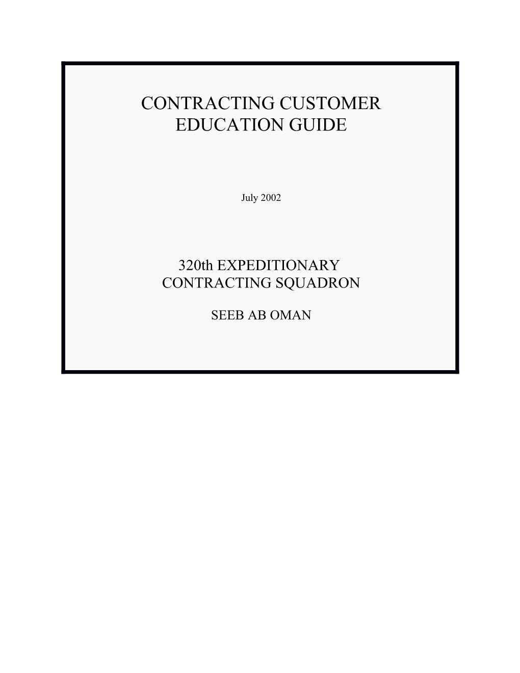 Contracting Customer