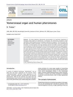 Vomeronasal Organ and Human Pheromones
