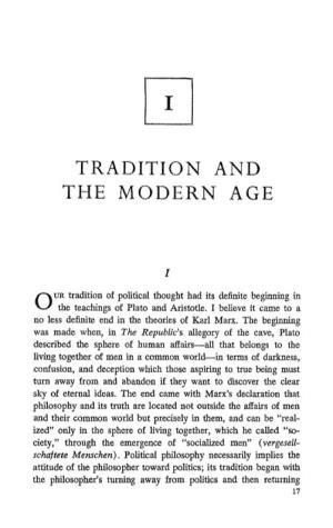 Tradition and the Modern Age