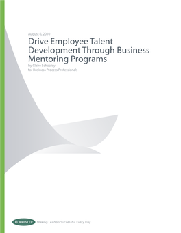 Drive Employee Talent Development Through Business Mentoring Programs by Claire Schooley for Business Process Professionals