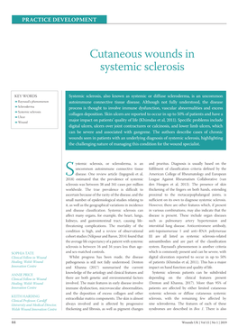 Cutaneous Wounds in Systemic Sclerosis