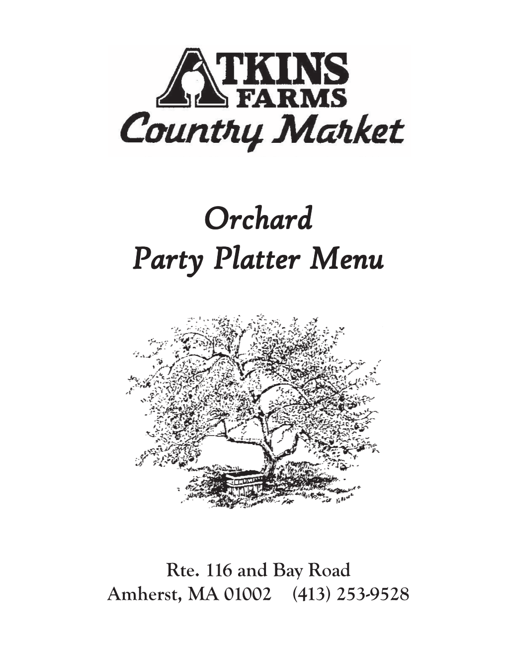 Orchard Party Platter Menu