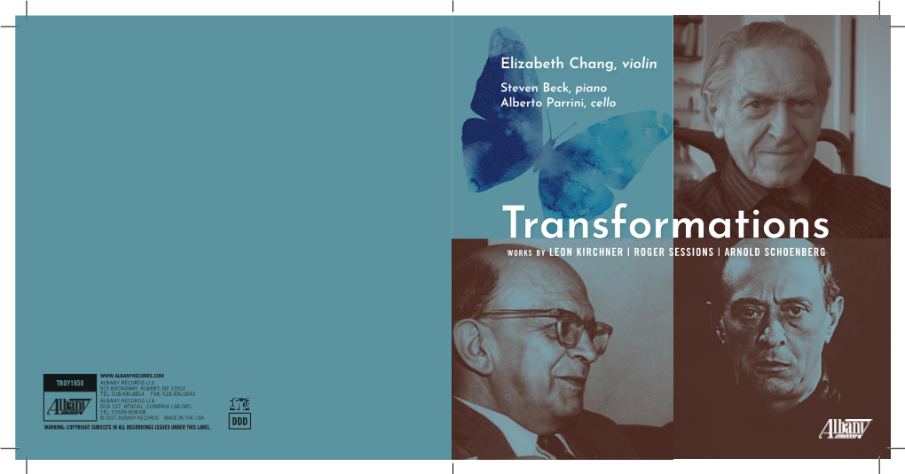 Transformations Works by LEON KIRCHNER | ROGER SESSIONS | ARNOLD SCHOENBERG