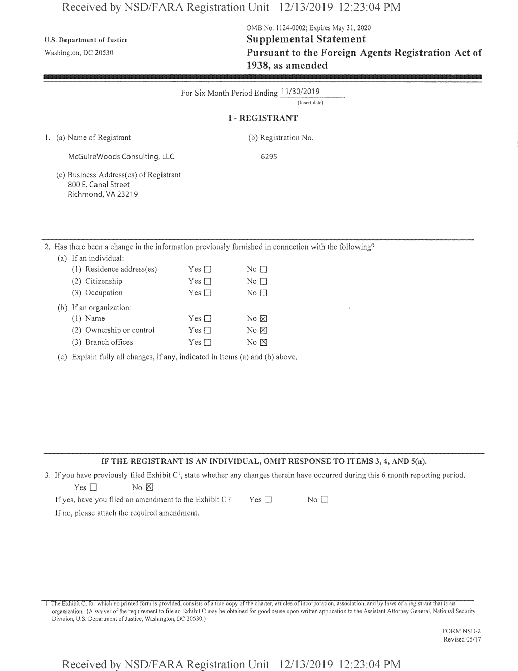 Received by NSD/FARA Registration Unit 12/13/2019 12:23:04 PM