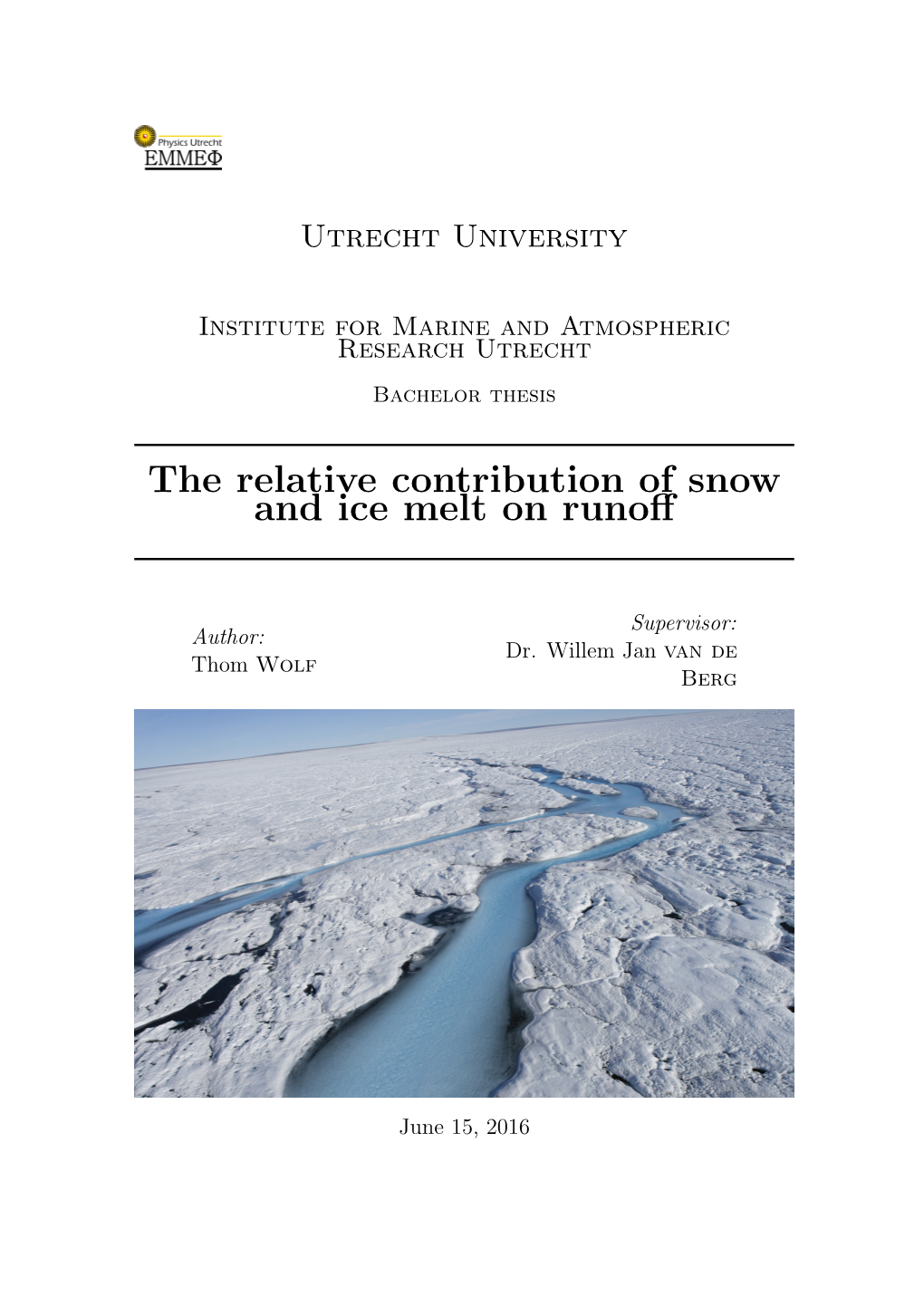 The Relative Contribution of Snow and Ice Melt on Runoff