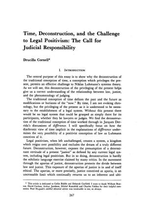 Time, Deconstruction, and the Challenge to Legal Positivism: the Call for Judicial Responsibility