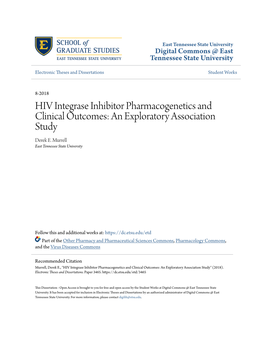 HIV Integrase Inhibitor Pharmacogenetics and Clinical Outcomes: an Exploratory Association Study Derek E
