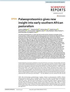 Palaeoproteomics Gives New Insight Into Early Southern African