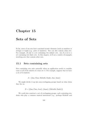 Chapter 15 Sets of Sets