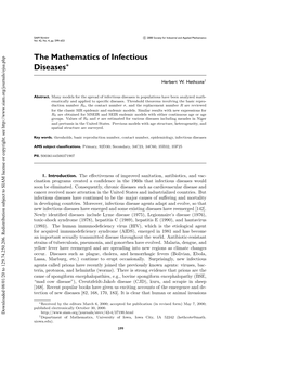 The Mathematics of Infectious Diseases | SIAM Review