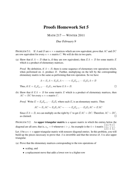 Proofs Homework Set 5