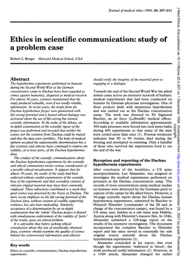 Ethics in Scientific Communication: Study of a Problem Case