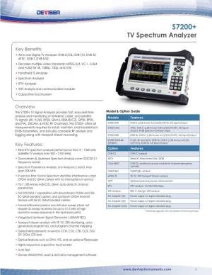 S7200+ TV Spectrum Analyzer