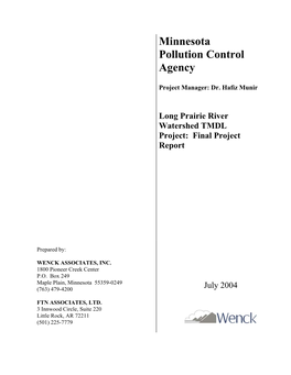 Minnesota Pollution Control Agency, Long Prairie River Watershed