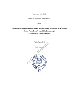 Gaia Bencini Mphil Thesis Copia