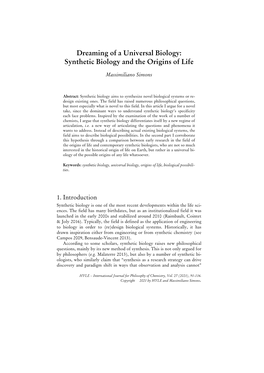 Synthetic Biology and the Origins of Life