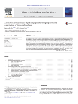 Application of Nucleic Acid–Lipid Conjugates for the Programmable Organisation of Liposomal Modules