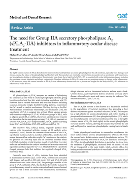 (Spla2-IIA) Inhibitors in Inflammatory Ocular Disease Treatment