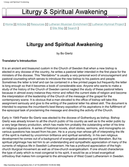 Liturgy and Spiritual Awakening