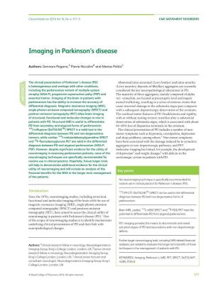 Imaging in Parkinson's Disease