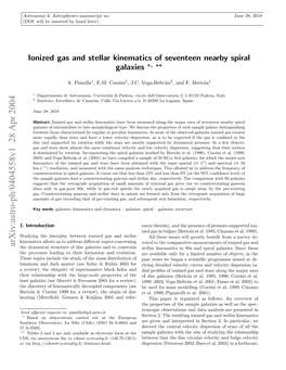 Ionized Gas and Stellar Kinematics of Seventeen Nearby Spiral Galaxies