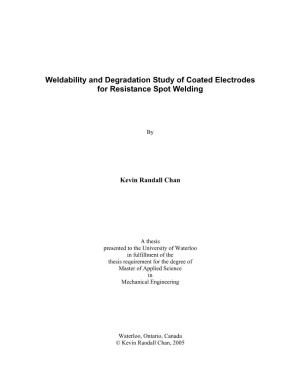 Weldability and Degradation Study of Coated Electrodes for Resistance Spot Welding