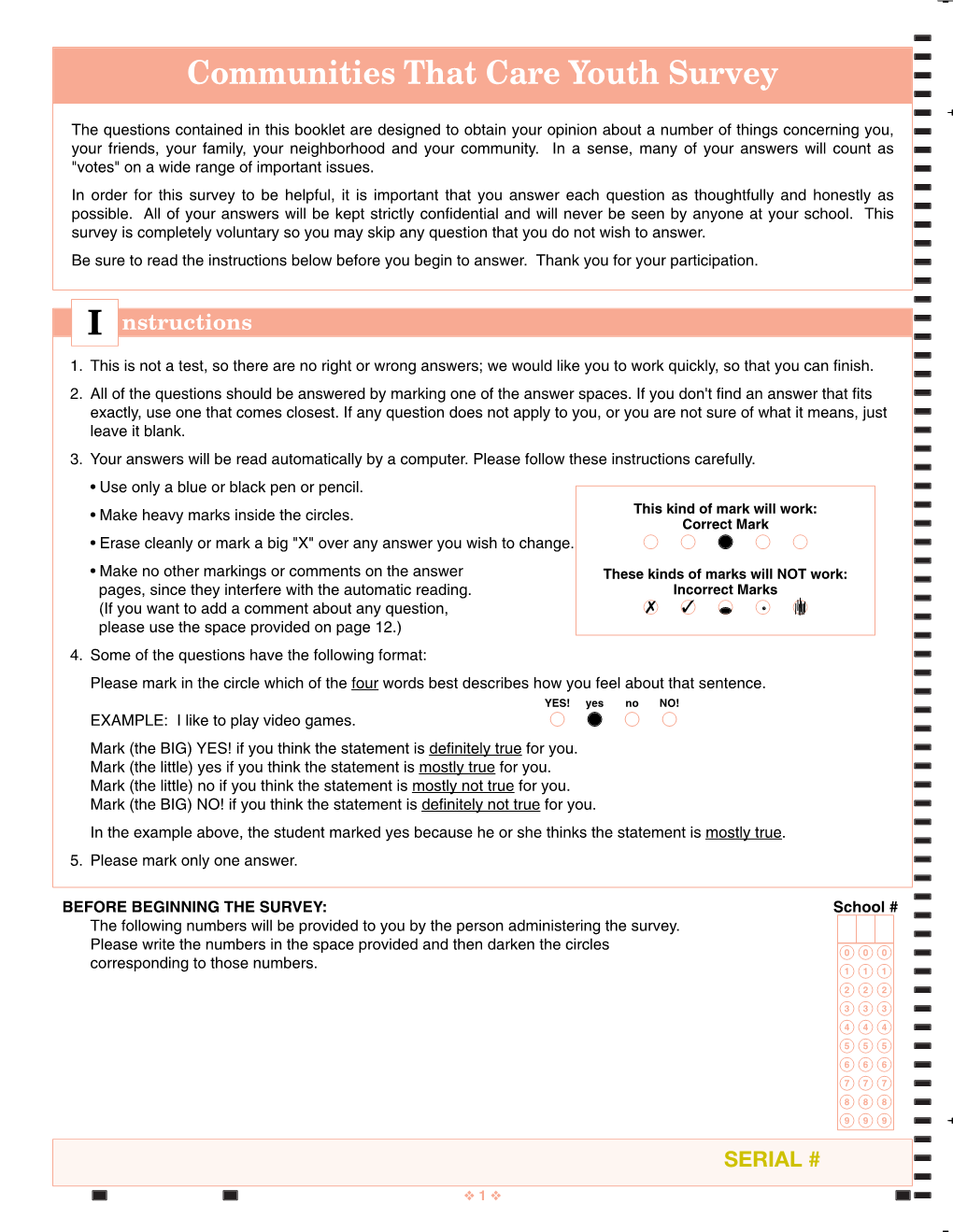 Communities That Care Youth Survey