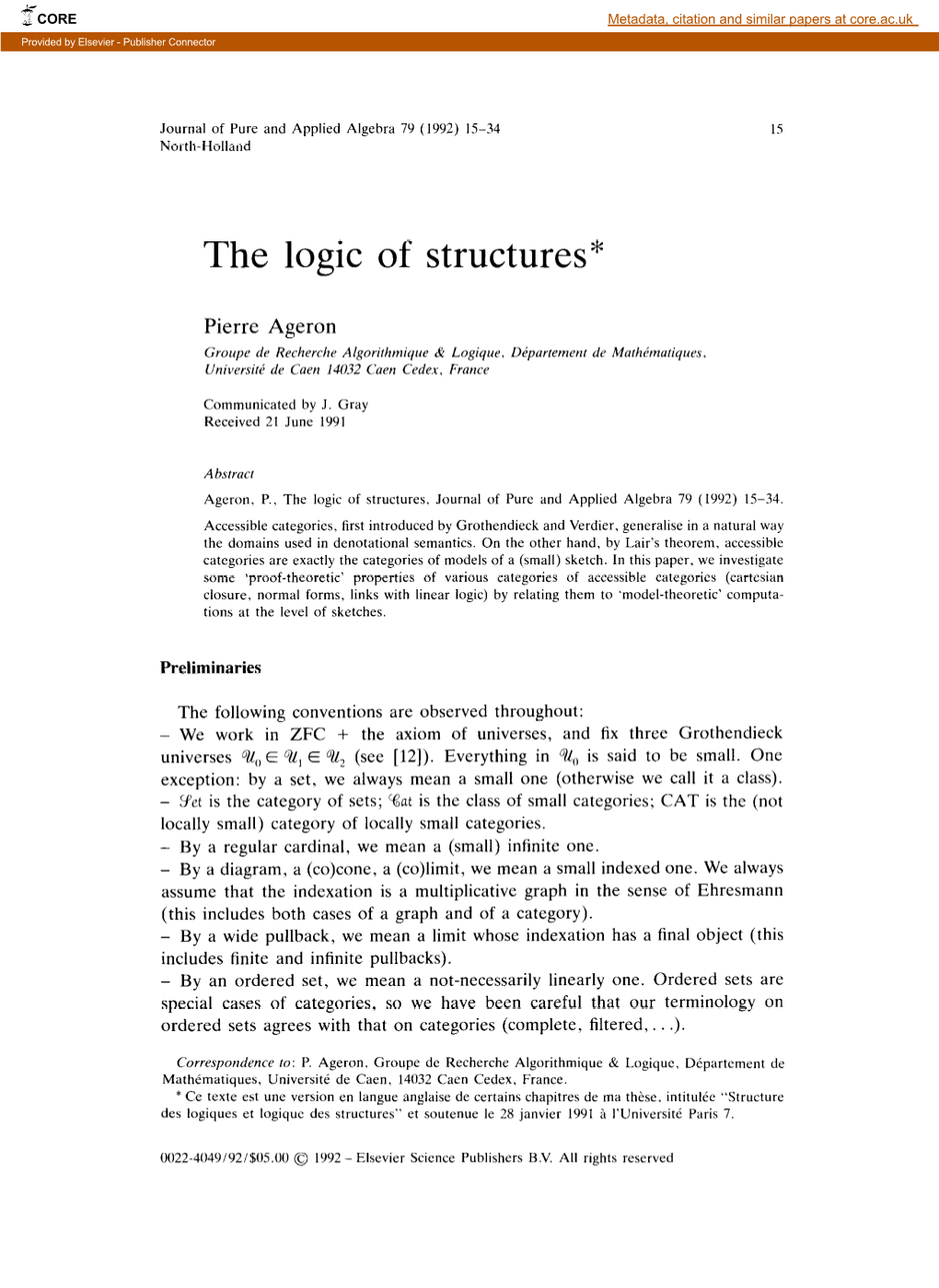 The Logic of Structures*