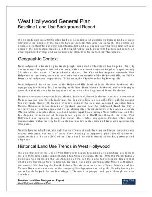 West Hollywood General Plan Baseline Land Use Background Report