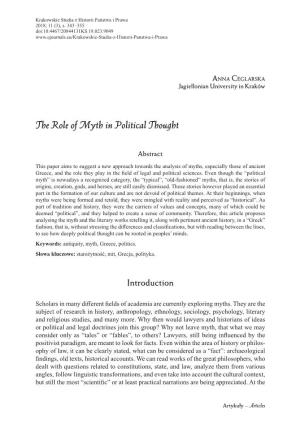 The Role of Myth in Political Thought