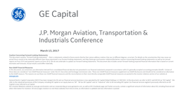 GE Capital J.P. Morgan Aviation, Transportation & Industrials