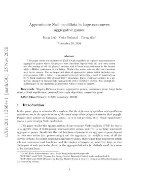 Approximate Nash Equilibria in Large Nonconvex Aggregative Games