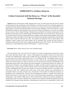 Journal of Eurasian Studies Volume VI., Issue 2. / April — June 2014