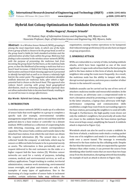 Hybrid Ant Colony Optimization for Sinkhole Detection in WSN