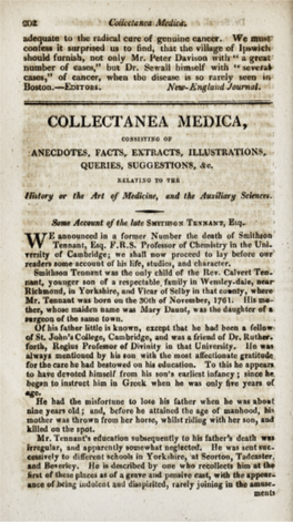 Collectanea Medica, Consisting of Anecdotes, Facts, Extracts