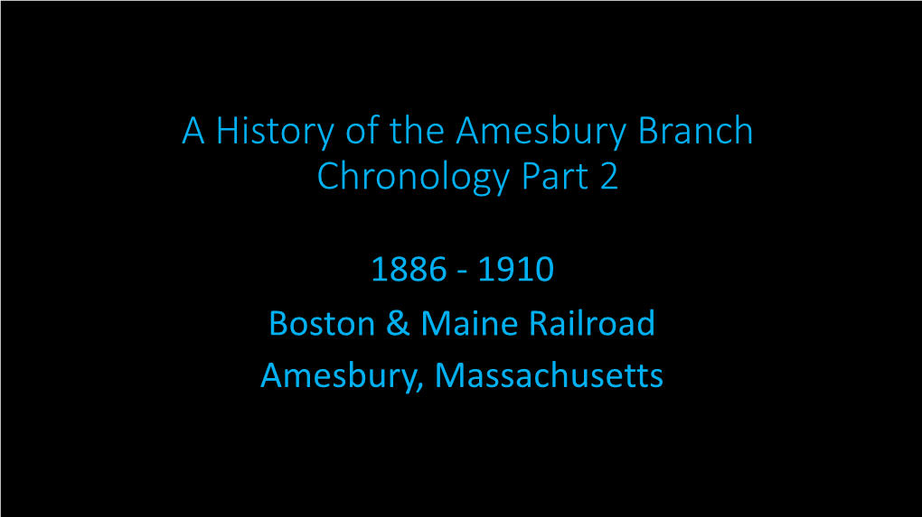 Eastern Railroad Corporation the Salisbury Branch 1846