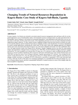 Case Study of Kagera Sub-Basin, Uganda