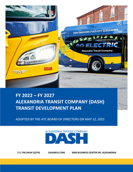 Fy 2027 Alexandria Transit Company (Dash) Transit Development Plan