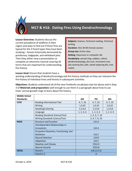Dendrochronology for Fire History