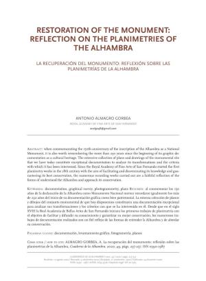 Reflection on the Planimetries of the Alhambra