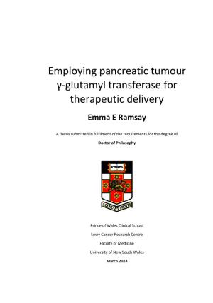 Employing Pancreatic Tumour Γ-Glutamyl Transferase for Therapeutic Delivery
