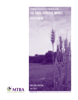 Cultural Heritage Impact Statement