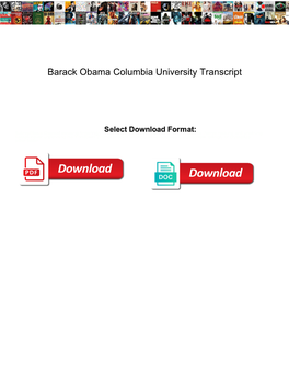 Barack Obama Columbia University Transcript