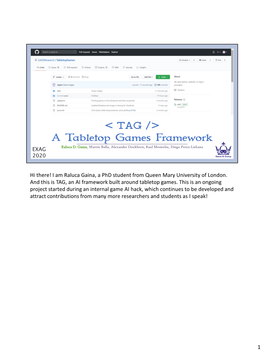 &lt; TAG /&gt; a Tabletop Games Framework