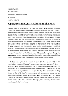 Operation Trident: a Glance at the Past