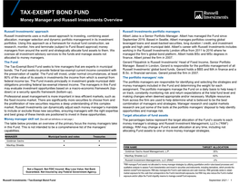 TAX-EXEMPT BOND FUND Money Manager and Russell Investments Overview